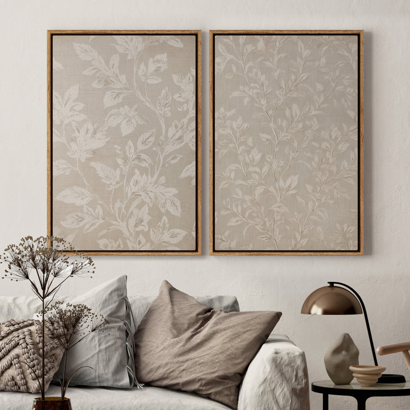 Framed Canvas Wall Art - Vintage Abstract Wall Prints for Bedroom, Natural, 24" H x 16" W