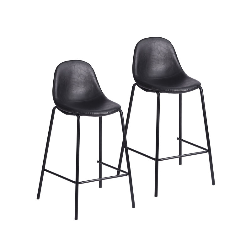 Darby Bar Stool, Counter Stool (24” Seat Height), Black