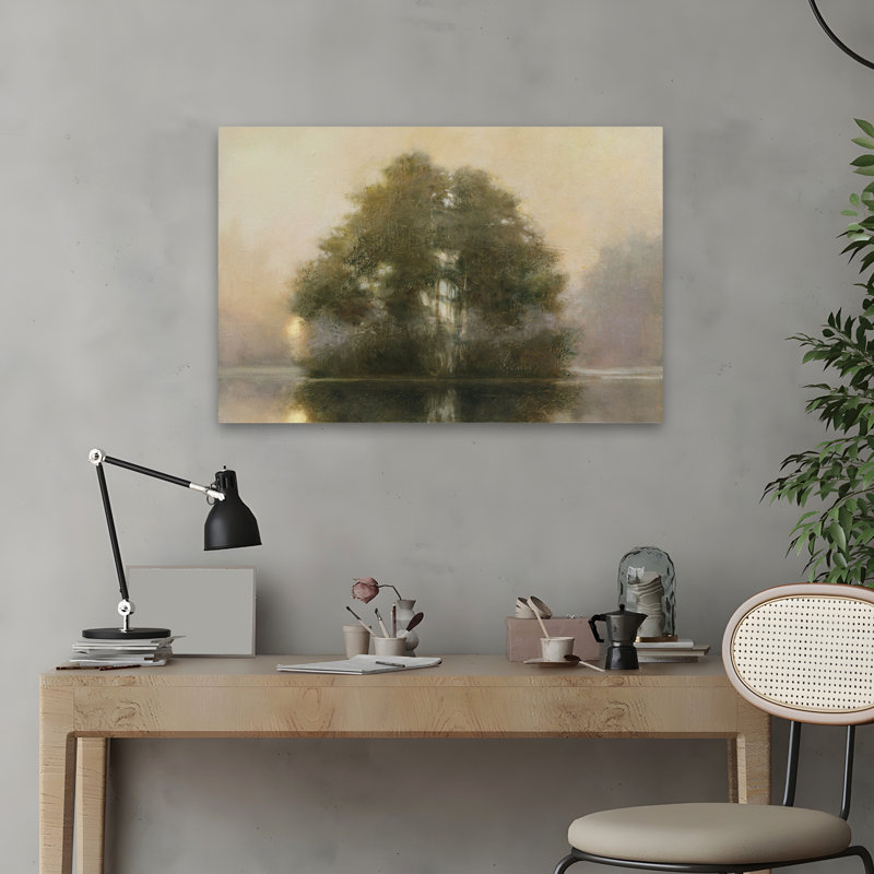 Lake Dawn contemporain gris brun crème, H 24 po x l 16 po