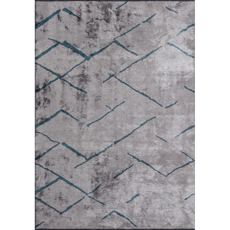 Ranoda Abstract Hand Loom Indoor / Outdoor Area Rug, Rectangle 5'3" x 7'6"