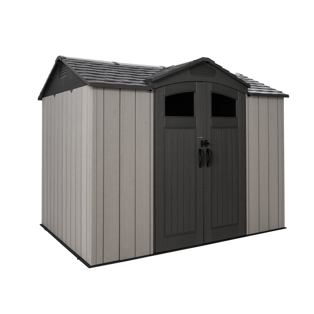 Lifetime 9.5 Ft. X 7 Ft. High-density Polyethylene (plastic) Outdoor Storage Shed With Steel-reinforced Construction