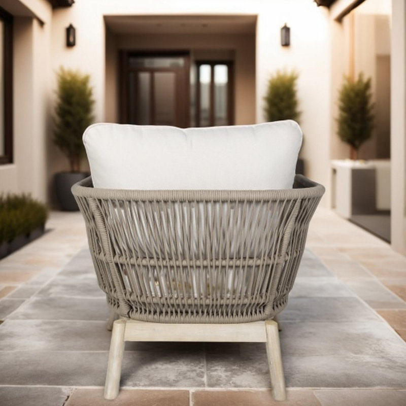 Chaise en bois d'acacia Chukudeni avec coussins