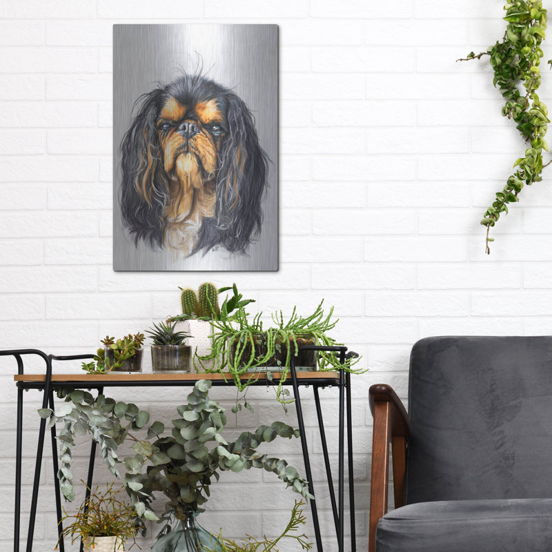 Art mural en métal «King Charles Spaniel» par Barbara Keith, Winston Porter, H 16 po x l 12 po