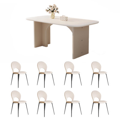 Combinaison table et chaises de style crème