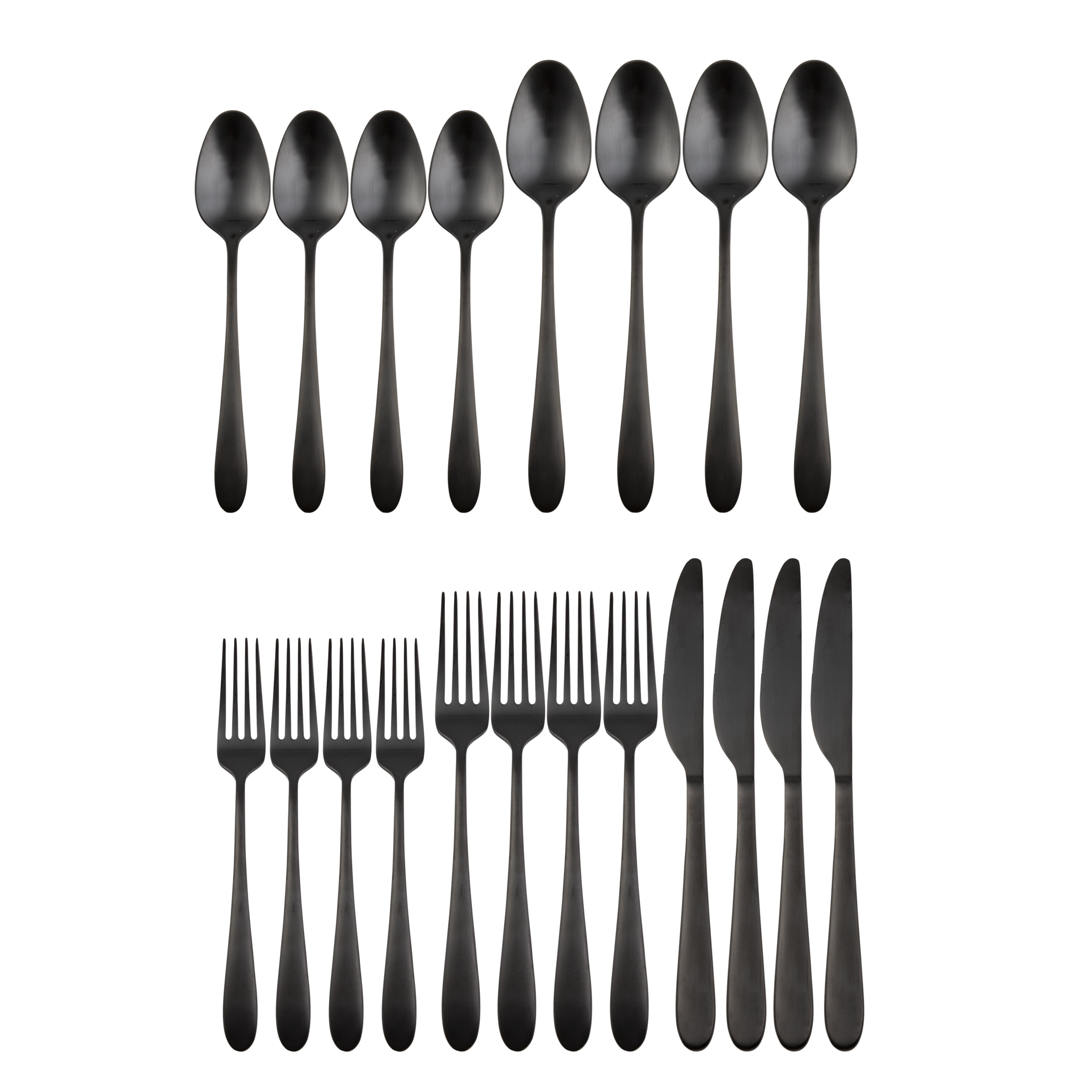 Cambridge Silversmiths Poet 20-Piece Flatware Set Service for 4 - Black Satin