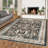 Washable Living Room Area Rug - Large Bedroom Rug Distressed Oriental Non-Slip Non-Shedding Print Floor Carpet for Dining Room Kitchen (Black)-1347217255