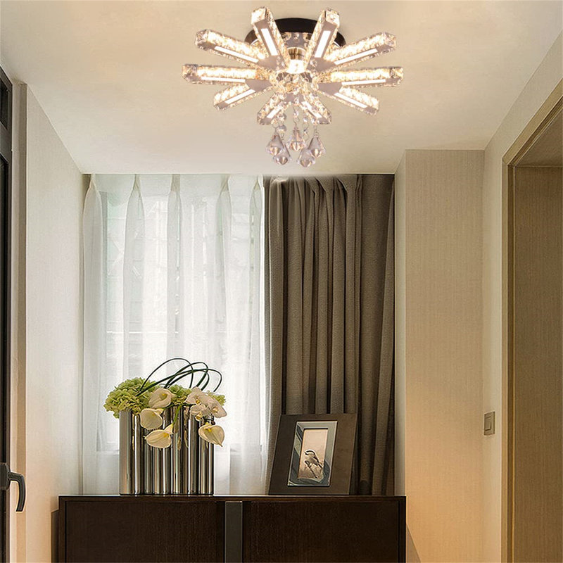 URBNLIVING Acrylic LED Flush Mount, Warm White