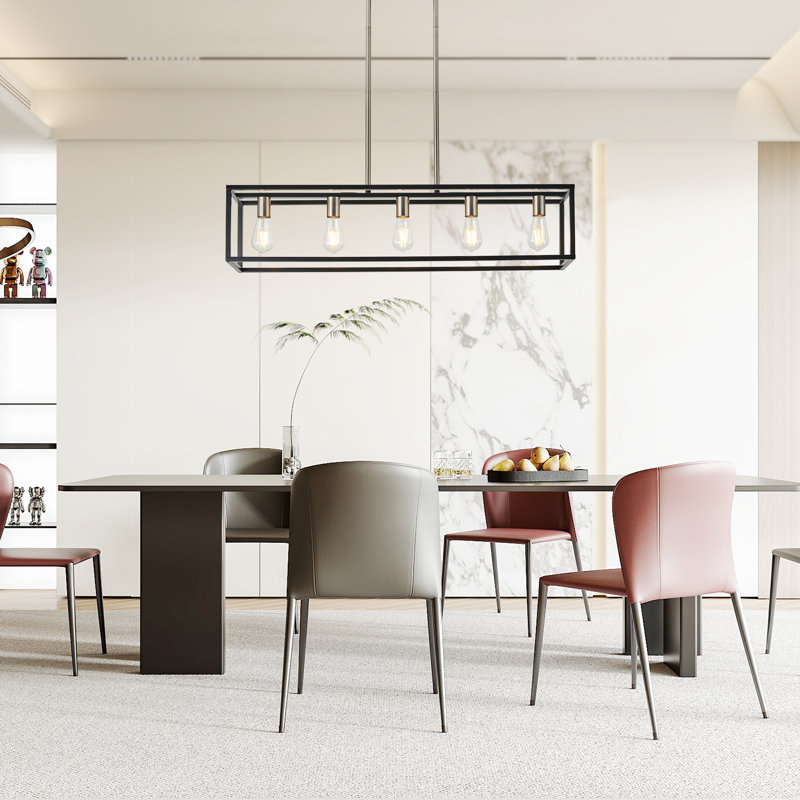 Ahslee 5 - Light Square/Rectangle Pendant, Matte Black/Brushed Nickel