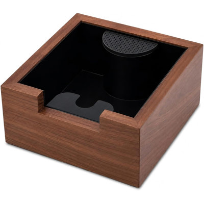 Walnut Espresso Knock Box Dump Bin for Coffee Grounds Disposal Durable, Shock-Absorbent, Easy to Clean, Espresso Machine Accessories, Tamper Station
