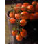 «Bucket of Cherry Tomatoes - Black Still Life», reproduction encadrée