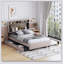 Lit plateforme tapissier avec tête de lit de rangement, lit gigogne simple, tiroirs et charge pour les chambres à coucher modernes-512368867-512368869