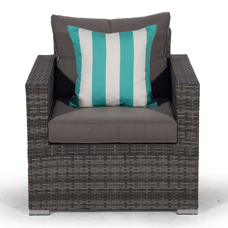 Villalba Wicker Outdoor Lounge Chair, Grey