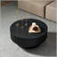 Table basse ronde en bois avec rangement et relief fabriqué à la main-1207635527