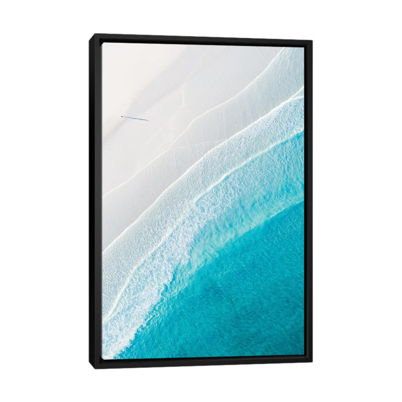 "Océan divisé I" par Jaxon Roberts-reproduction de photo, Toile avec cadre noir, Pas de tapis, H 40 po x l 26 po x P 1,5 po