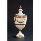 White/Gold 12'' Porcelain Jar