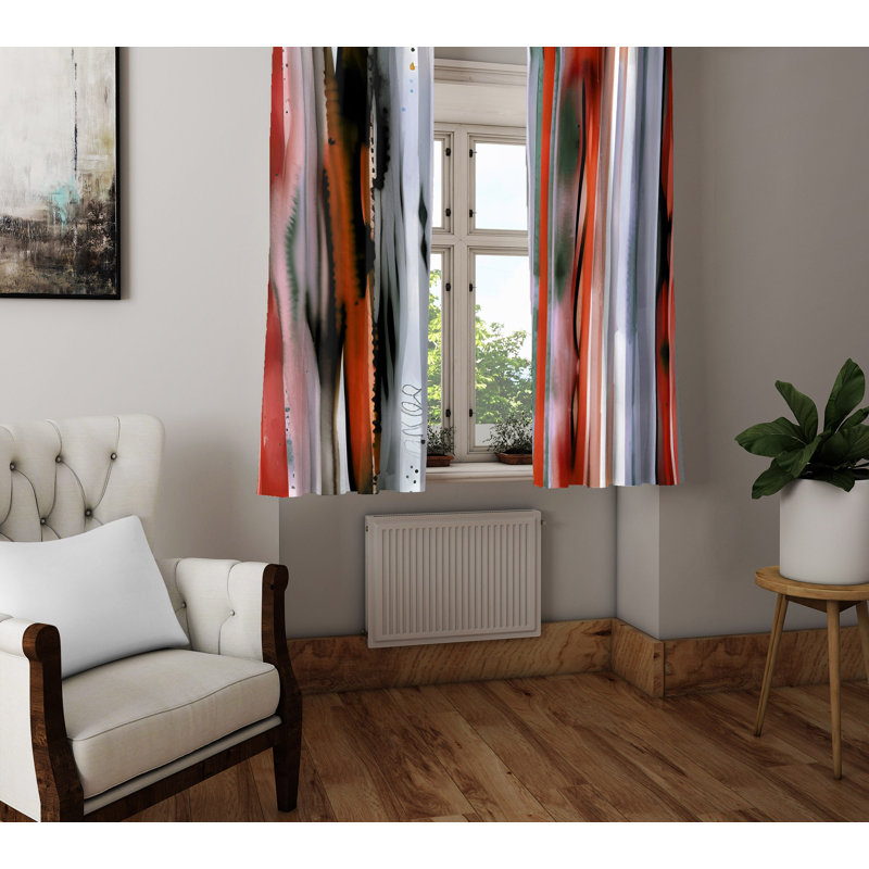 Danielis Semi Sheer Curtain Pair, 40" W x 82" L