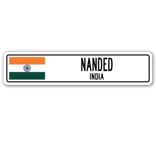 Panneau de signalisation en aluminium Nanded, Inde, H 8 po x l 36 po x P 1 po