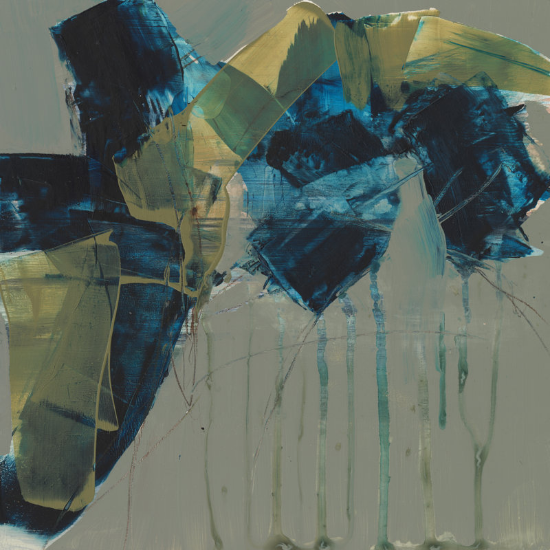 Deconstructed Blues I by Jennifer Goldberger - Wrapped Canvas Painting, 30cm H x 30cm W