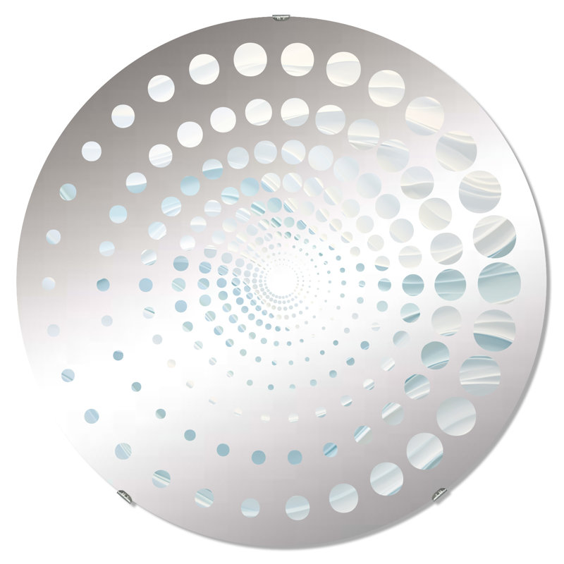 Miroir décoratif bleu et blanc Simplicity Wave - Spiral Dot MIR109503 C, 23,6 po x 23,6 po
