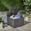 Rangement extérieur en fer gris, 32,89 po X 24,51 po, boîte de rangement pour patio avec cadre résilient, profondeur, largeur, hauteur, aide