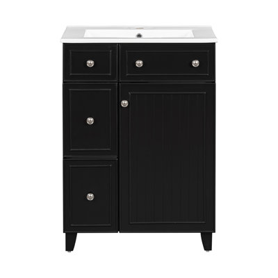 Ermenek 24" Freestanding Bathroom Vanity with Sink & 2 Drawers