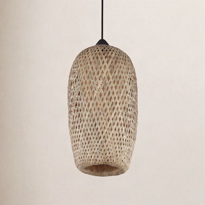Alisson Single Light Solid Wood Rattan Dimmable Pendant