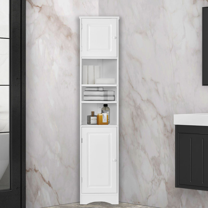 Armoire de salle de bain autoportante Cenia, Blanc