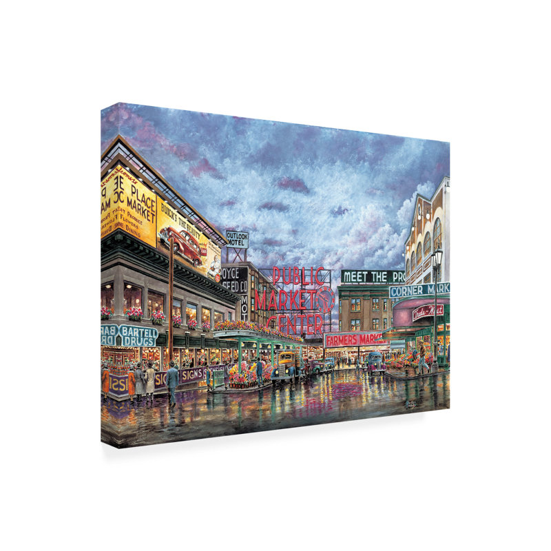 Art sur toile Pike Place Market I par Stanton Manolakas, H 14 po x l 19 po x P 2 po