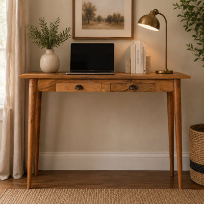 Michaud Solid Wood Writing Desk with Power Outlet