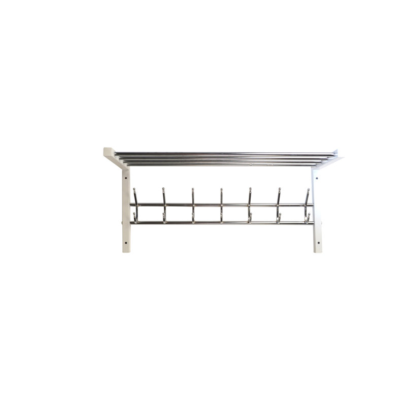 Tannenbaum Metal Wall 7 - Hook Wall Mounted Coat Rack, White