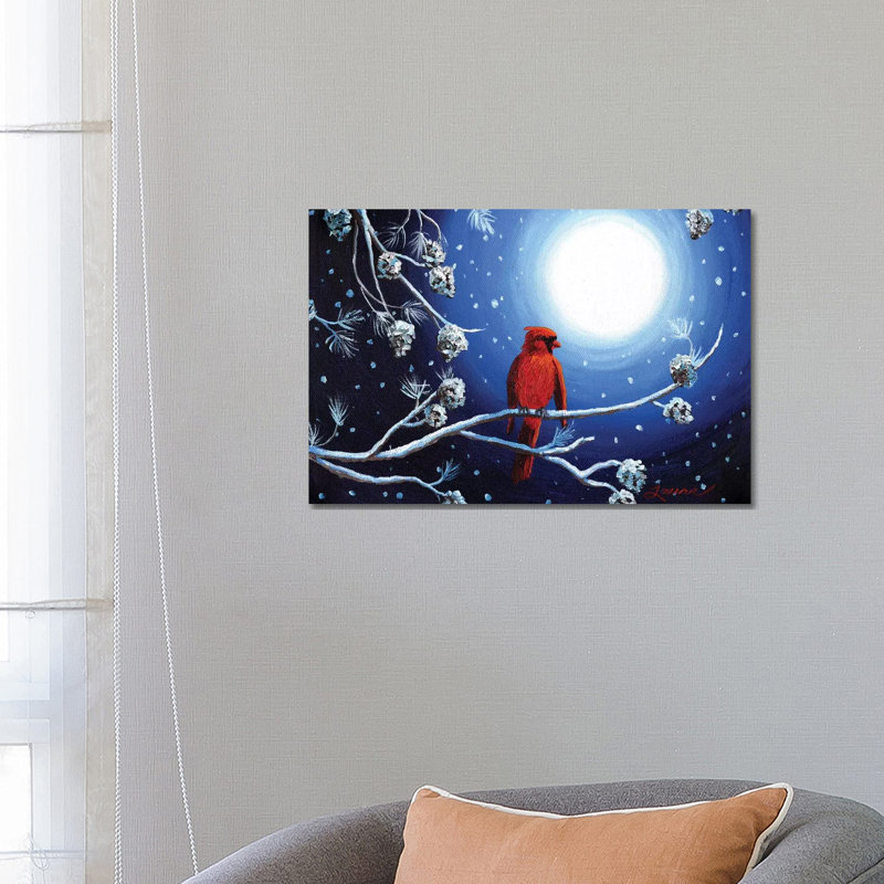 Cardinal On Christmas Eve by Laura Iverson - Wrapped Canvas Print, 66.04 cm H x 45.72 cm W x 3.175 cm D