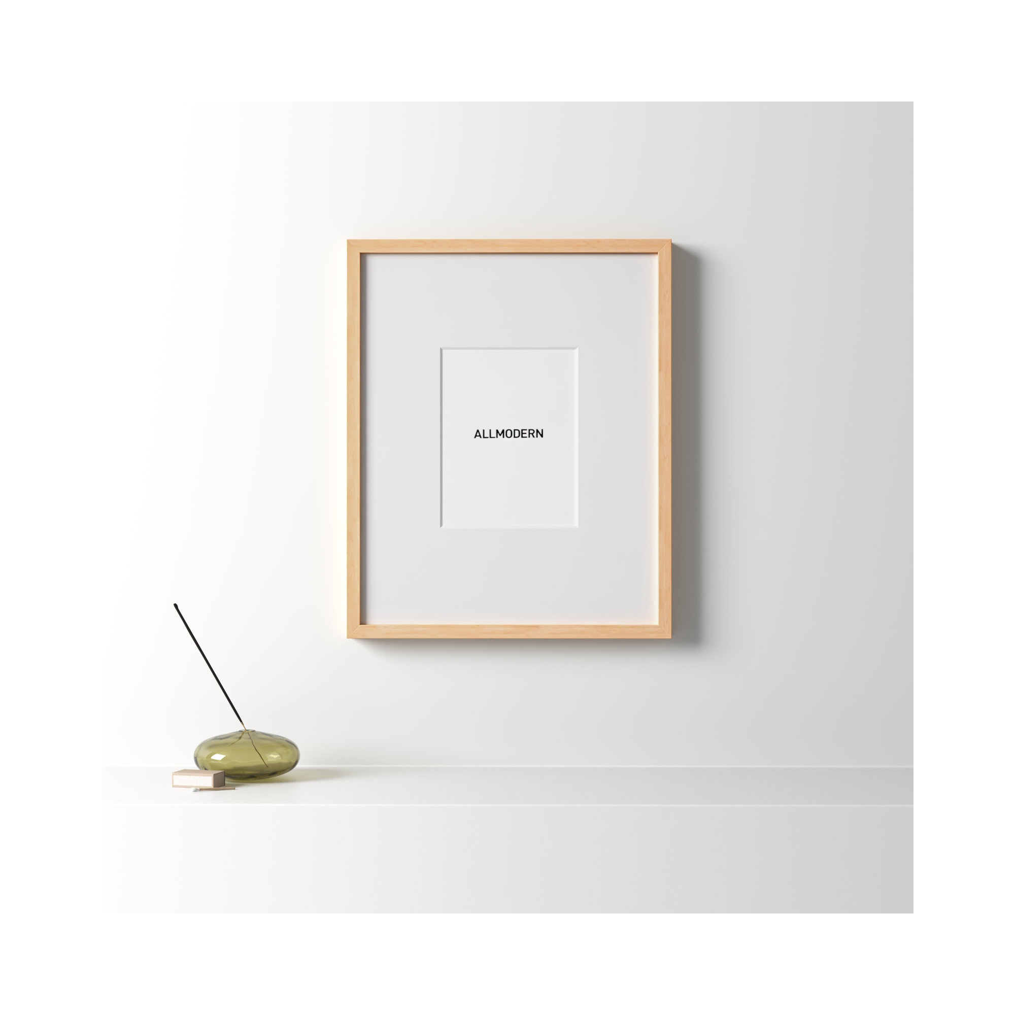 Capullo Wood Matte Picture Frame with Mat, 8" x 10", 16" x 20", Natural