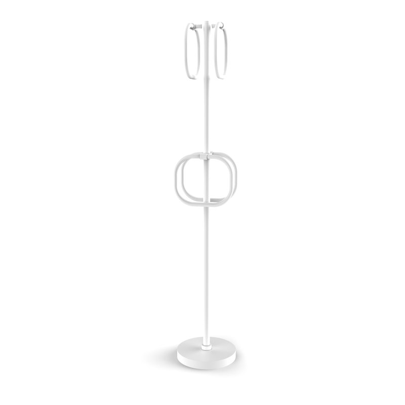 Porte-serviettes sur pied Gober, Blanc mat