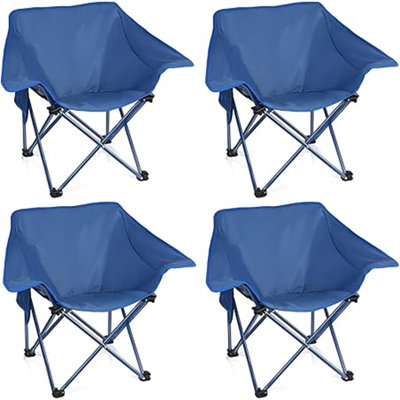 Ensemble de 4 chaises de camping portatives pliantes pliantes compactes pour adultes pour camp de camping robuste