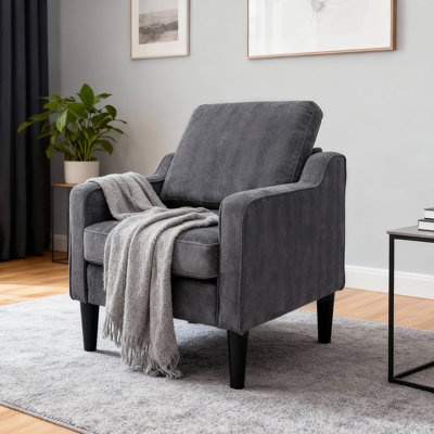 Fauteuil d'appoint en chenille douce et confortable pour salon avec petit fauteuil