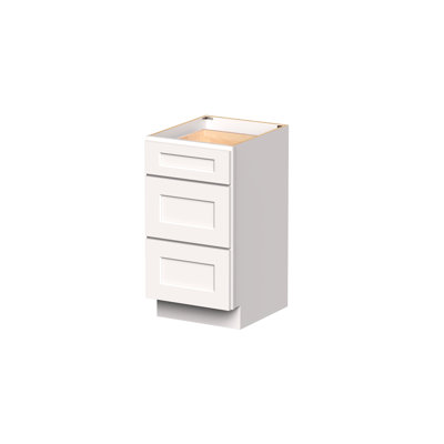 DL Cabinetry (Ready-To-Assemble) Shaker Style Vanity 3 Drawers Base Cabinet W18" x H34.5" x D21" - White Shaker