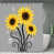 Gray Yellow Sunflowers & Swirls