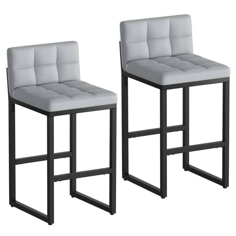 Counter Stool with Metal Frame, Light Grey, 2