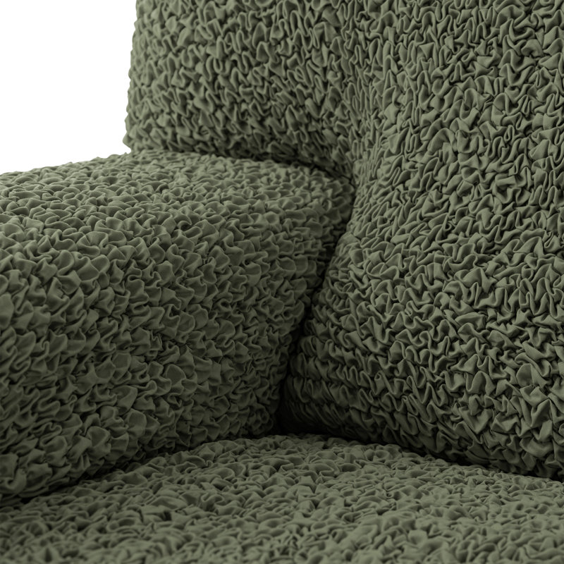 Stretchy Slipcover For Extra Large Corner Sectional Couch Cover - Easy To Clean & Durable - Microfibra Collection, Green