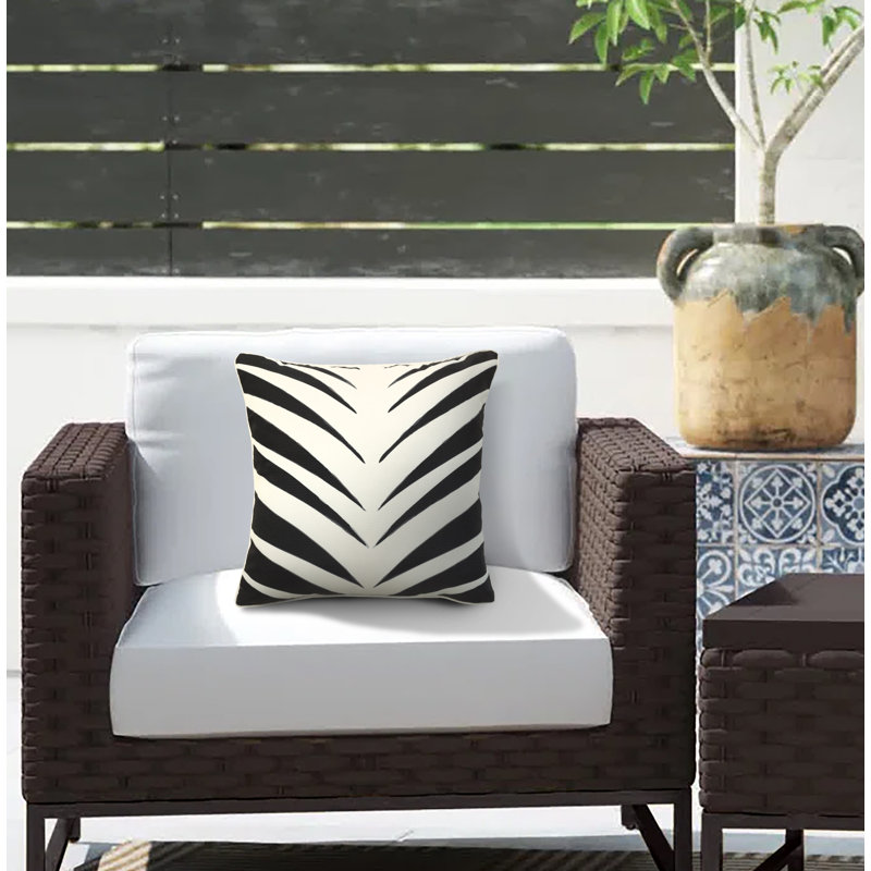 Ebony Animal Print Indoor/Outdoor Reversible Throw Pillow