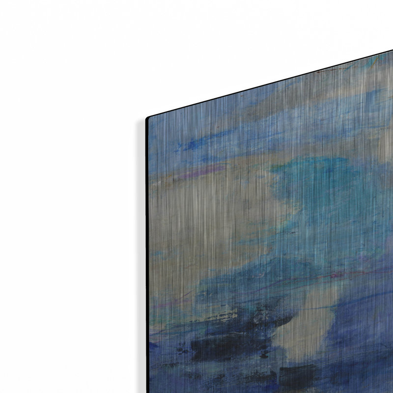 Art mural en métal Latitude Run® «Blue Wave 1» par Suzanne Nicoll, H 16 po x l 12 po