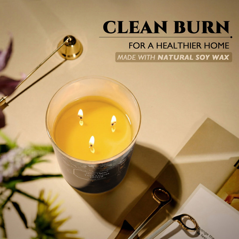 Noir tabac | Bougies parfumées 3-Wick Homelights