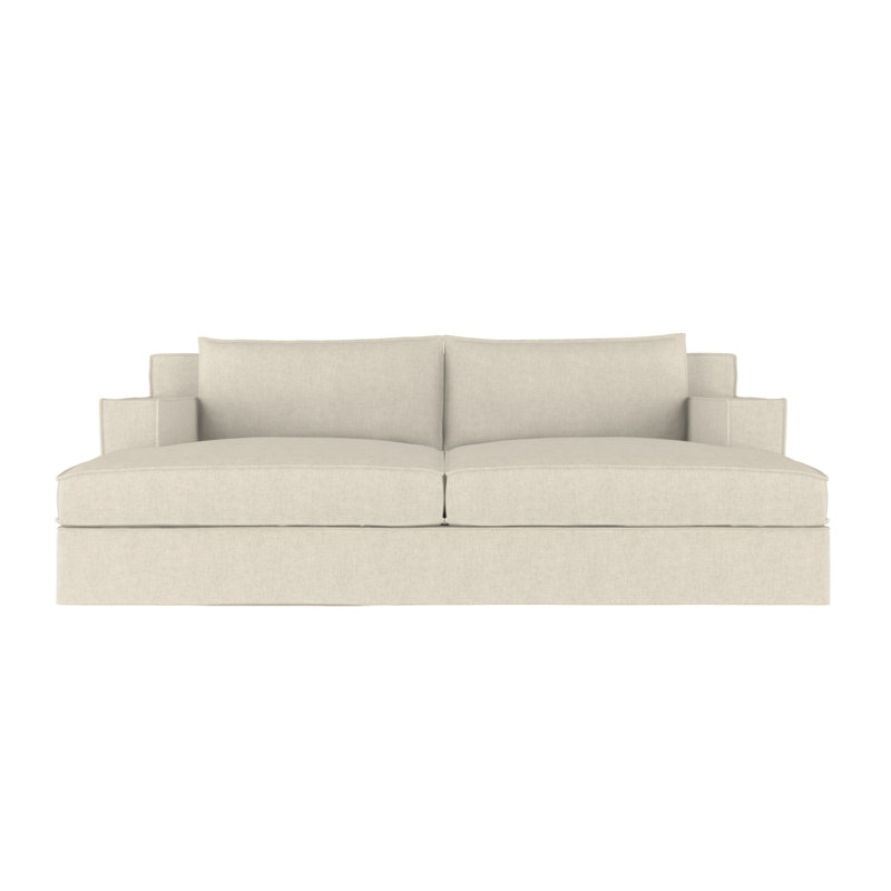 Mulberry Square Track-Arm Daybed with Flange Seam, Distressed Leather Graphite, Weathered