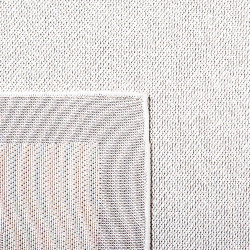 Ivory and Grey Rectangular Hand-knotted Synthetic Area Rug
