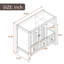 Base de meuble-lavabo 36 po seulement, structure en bois massif et panneaux de fibres à densité moyenne, blanc-93910280