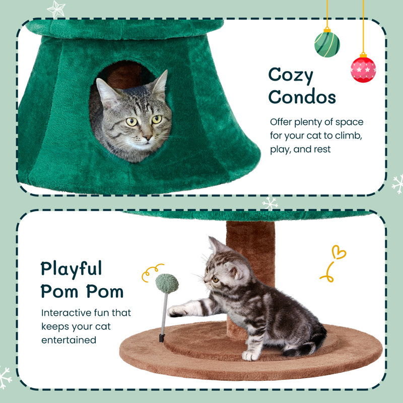 Grande tour pour chat avec 3 maisons pour chats