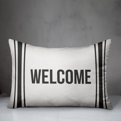 Textual Outdoor Throw Pillow