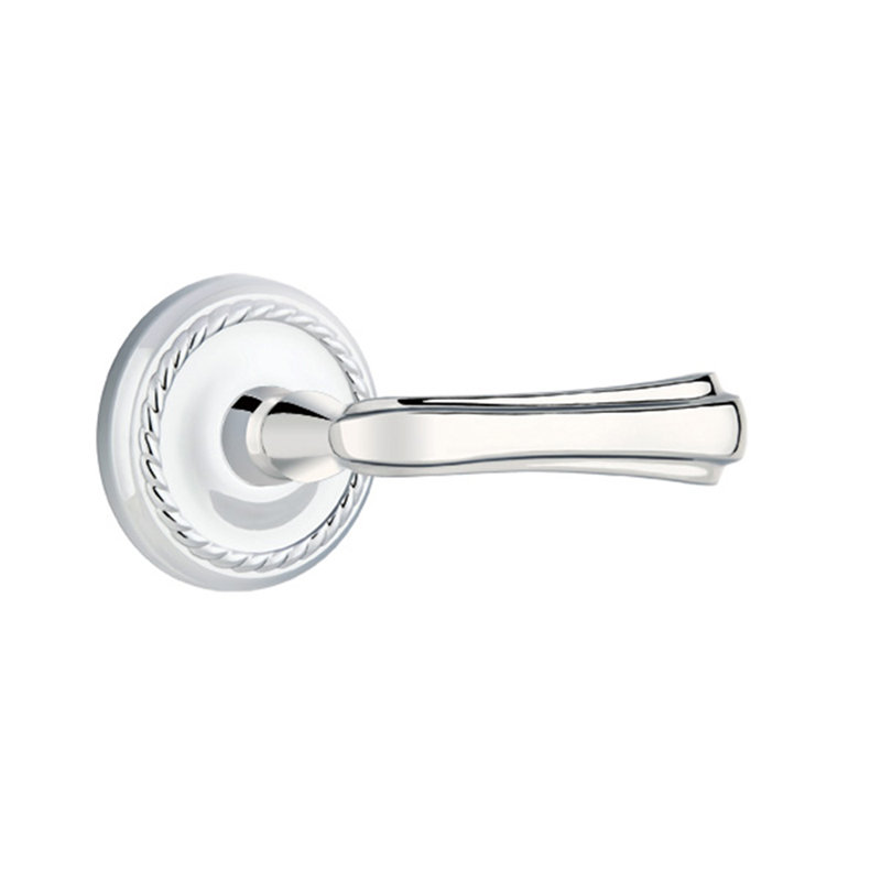 Levier de porte avec rosette Wembley, Chrome poli, Droite