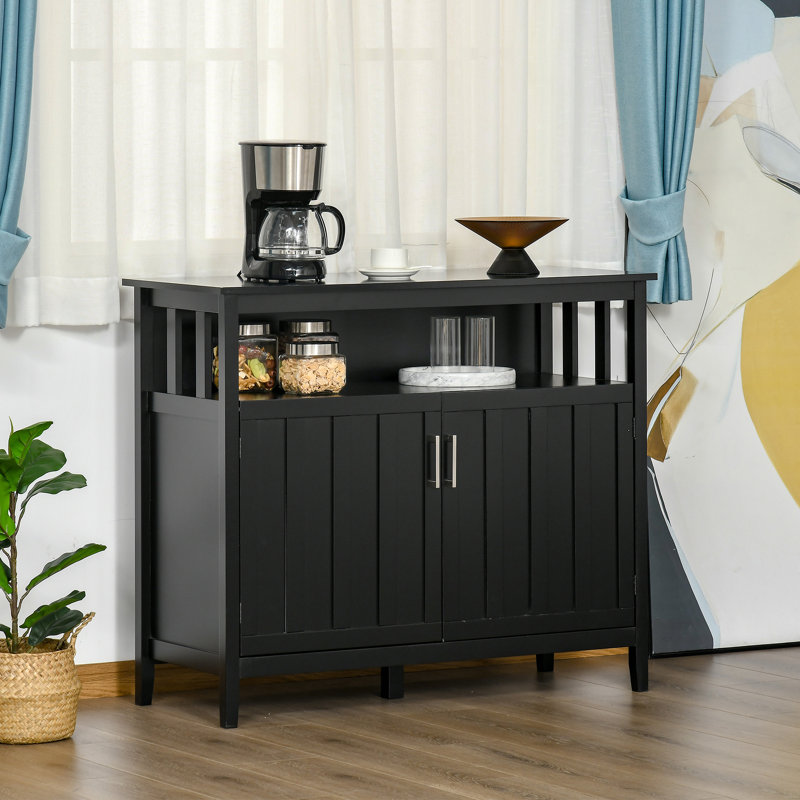 Buffet, armoire de cuisine, armoire à café avec 2 portes et tablettes réglables