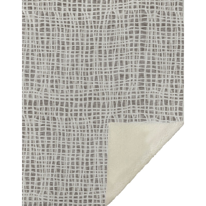 Jeté à rayures Addison Sherpa ASB729, Taupe